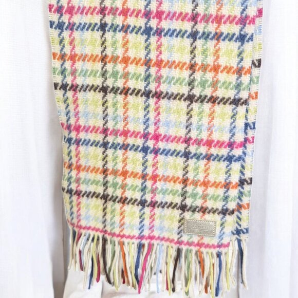 Coach Legacy Plaid Scarf, Wool/Cashmere Blend, Roughly 9.5"x65" - Picture 4 of 5
